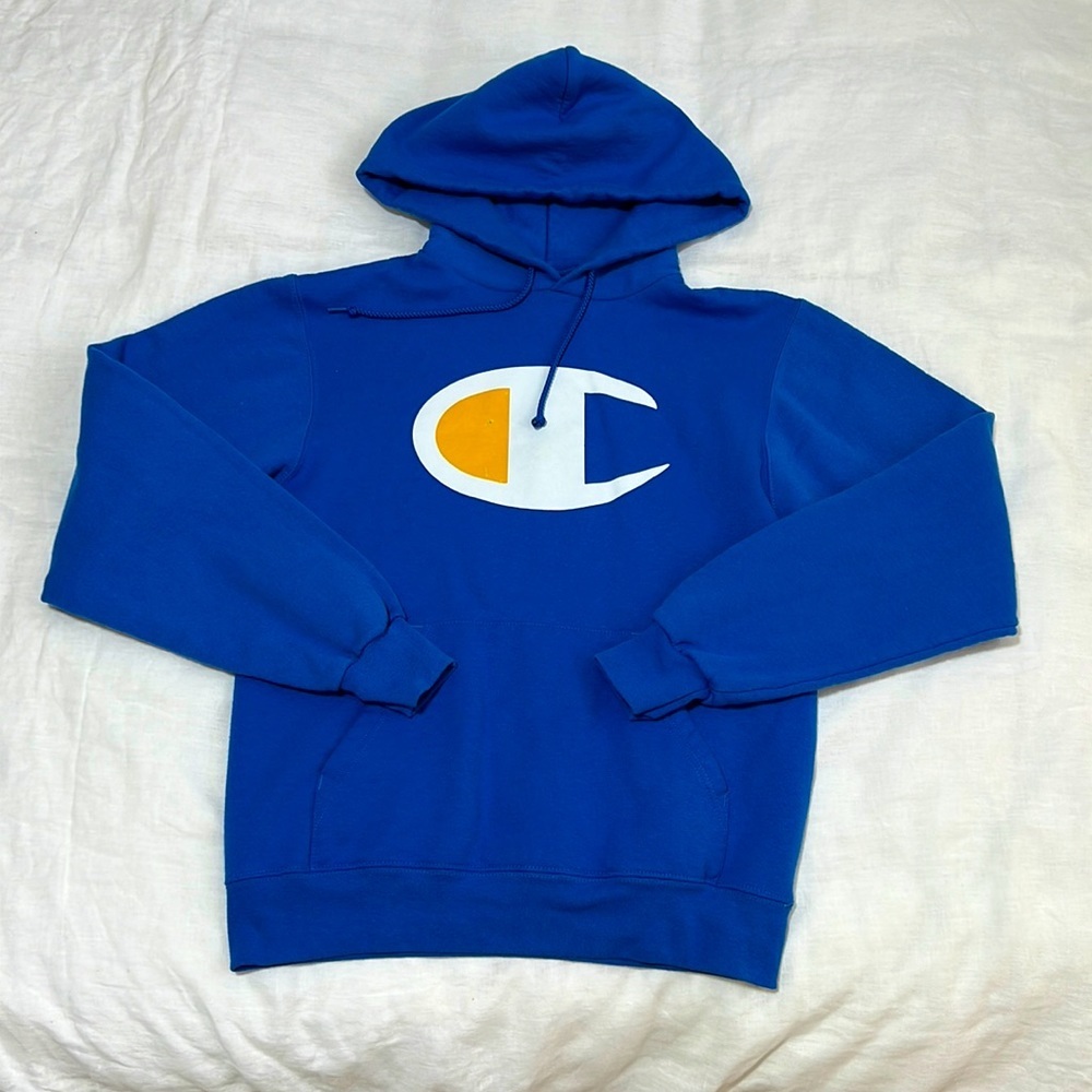 Champion Blue Eco Fleece Mens Hoodie Pullover